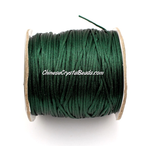 1.5mm Satin Rattail Cord thread, #07, emerald, 80Yard spool - Click Image to Close
